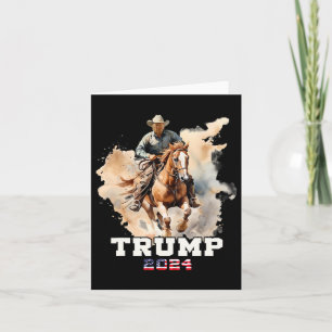 Cartão Cavalo Andando Bandeira Americana 1