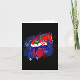 Cartão Cavalo Andando Bandeira da Croácia