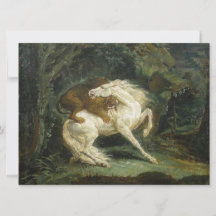 Cavalo Atacado por um Leão