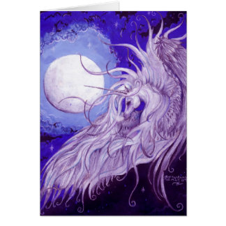 Cartão Cavalo azul roxo lunar de Pegasus das luas dos