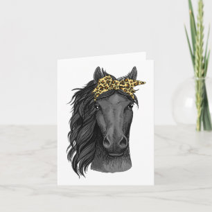 Cartão Cavalo Bandana Leopard Para Cavalo Lover Horseback