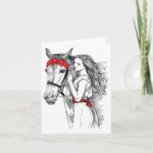 Cartão Cavalo Bandana Para Raparigas De Cavalo Que Andam