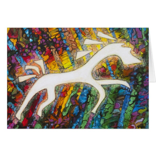 Cartão Cavalo branco (Frente Horizontal)