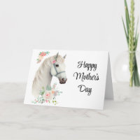 Cavalo Branco Elegante Boho Floral - Dia das Mães