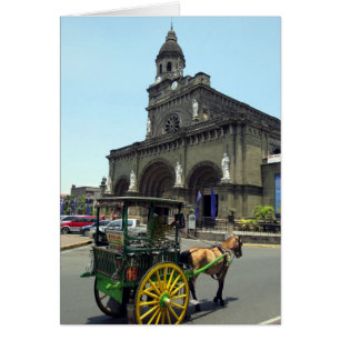 Cartão cavalo catedral de manila