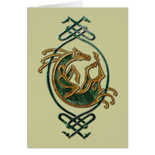 Cartão Cavalo celta Knotwork - pedra