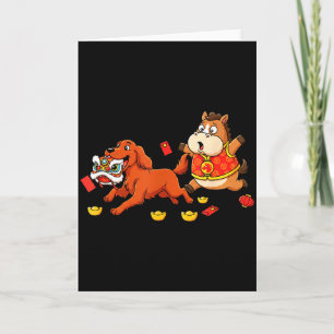 Cartão Cavalo Chinês Irish Setter Crianças Homens Mulhere