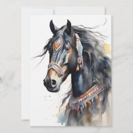 Cartão Cavalo Colorido abstrato