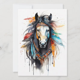 Cartão Cavalo Colorido abstrato