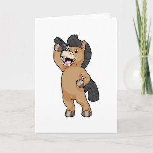 Cartão Cavalo com cabeleireiro com Comb