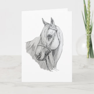 Cartão Cavalo com Vazio de Retrato de Lápis de Mane Fluin