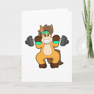 Cartão Cavalo como Fisiculturista com Haltere