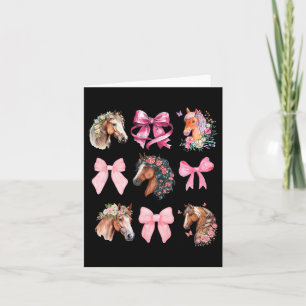 Cartão Cavalo Coquette Cavando Flores Selvagens Equestres