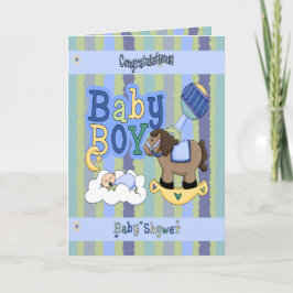 Cartão Cavalo de balanço dos meninos