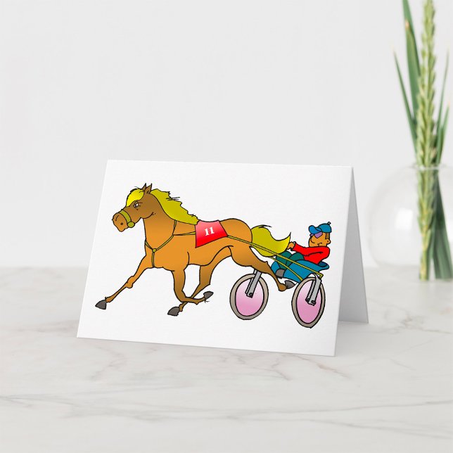 Cartão Cavalo de Corrida de Trott e Condutor (Criador carregado)