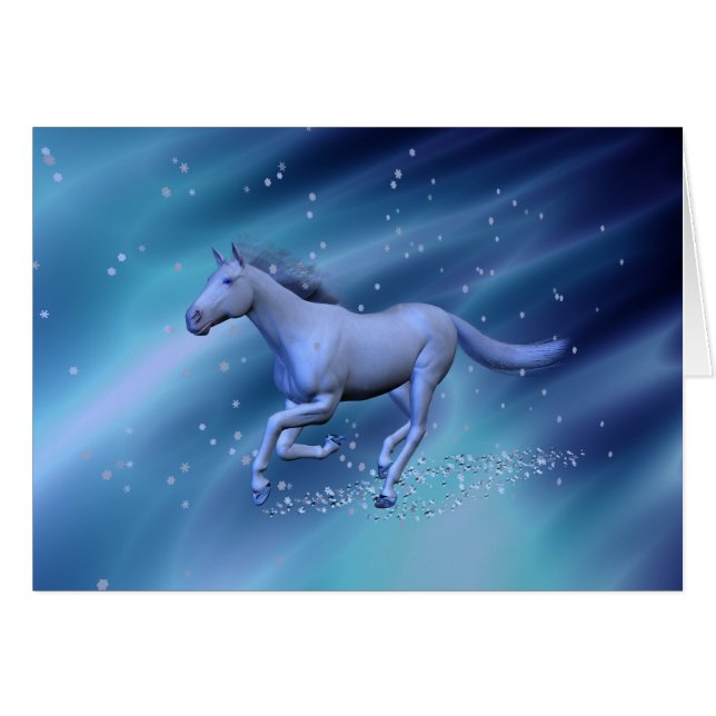Cartão Cavalo de inverno (Frente Horizontal)