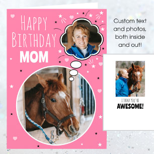 Cartão Cavalo Divertido Mamãe Aniversário Pensou Que Foto