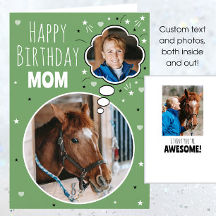 Cartão Cavalo Divertido Mamãe Aniversário Pensou Que Foto