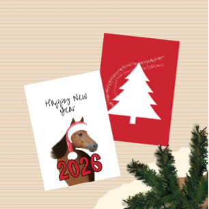 Cartão Cavalo do Ano Novo