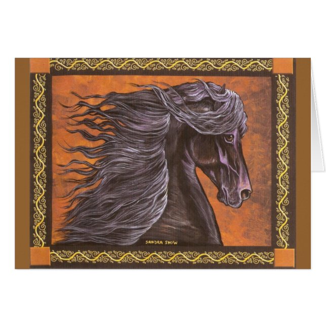 Cartão Cavalo do frisão (Frente Horizontal)
