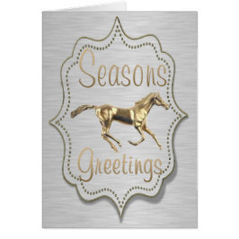 Cartão Cavalo Dourado Ocidental Em Prata