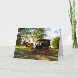 Cartão Cavalo e carrinho de espera do Belle