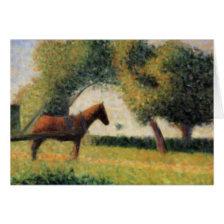 Cartão Cavalo e Carro de Georges Seurat