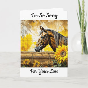 Cartão Cavalo e Girassol   Desculpe pelo seu Prejuízo