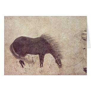 Cartão Cavalo e noivo no inverno