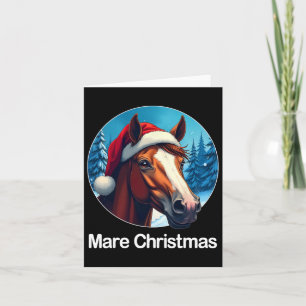 Cartão Cavalo Égua de Natal Engraçado Cavalgando Amante d