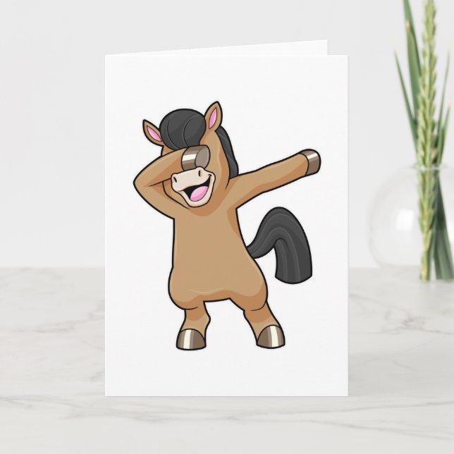Cartão Cavalo em Hip Hop Dance Dab (Frente)