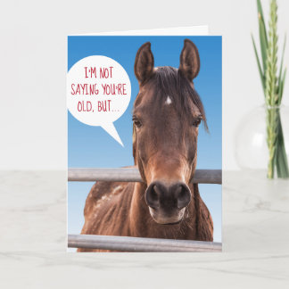 Cartão Cavalo Engraçado - Velho O Suficiente Para A Fábri