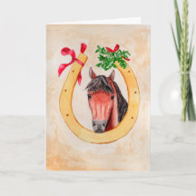 Cavalo Estilo Vintage com Pintura de Ferradura de