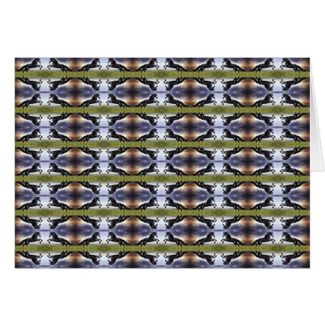 Cartão Cavalo Frísia Negro (Frente horizontal)