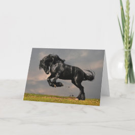 Cartão Cavalo Frísia Negro Livre