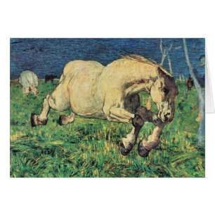 Cartão Cavalo Galopando por Giovanni Segantini, Arte Anti