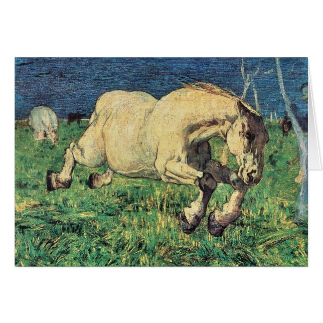 Cartão Cavalo Galopante de Giovanni Segantini, Vintage Ar (Frente Horizontal)