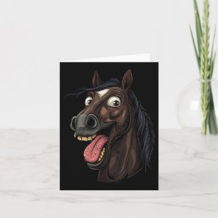 Cartão Cavalo legal Mostrando Cavalos De Língua Que Andam