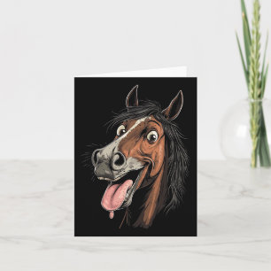 Cartão Cavalo legal Mostrando Cavalos De Língua Que Andam