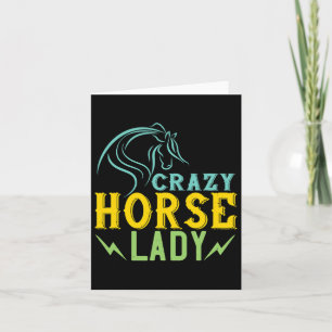 Cartão Cavalo Louco Lady Horse Sobrevoando Mulheres Horse