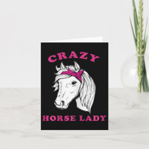 Cartão Cavalo Louco Lady Horseback Diversão de Cavalos An