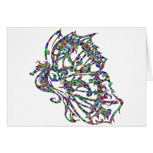 Cartão Cavalo marinho com asas da borboleta (Frente Horizontal)