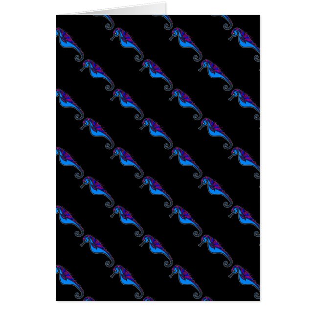 Cartão Cavalo-marinho engraçado (Frente)