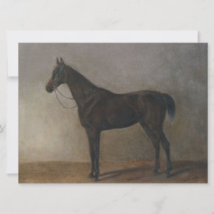Cartão Cavalo Marrom escuro (Arte Animal Vintage)