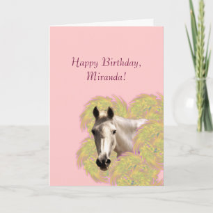 Cartão Cavalo nas Flores - Feliz Aniversário!