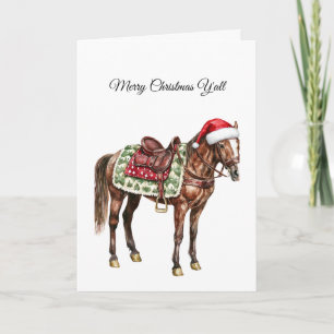 Cartão Cavalo Ocidental Feliz Natal Y