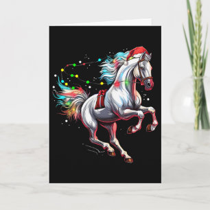Cartão Cavalo Papai Noel Natal Arte Cavalgando Vestido