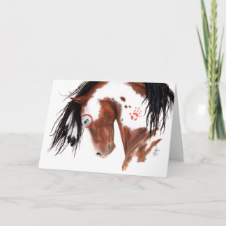 Cartão Cavalo Pônei Pintado Majestoso por BiHrLe