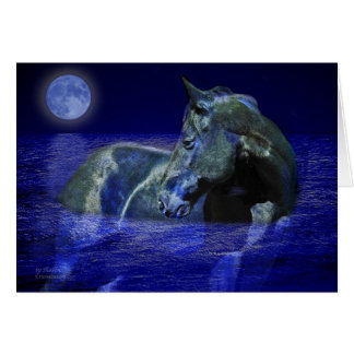 Cartão Cavalo preto da lua