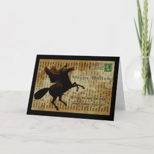 Cartão Cavalo sem cabeça e sem cabeça com sono 1